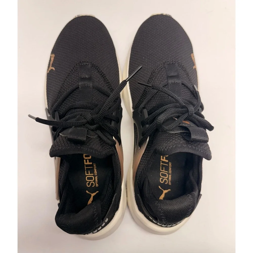 PUMA Softride Enzo Evo Molt Metallic Black Gold Women's Size 9 Sneaker 378733-01